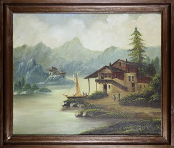 Paysage montagne et lac suisse
