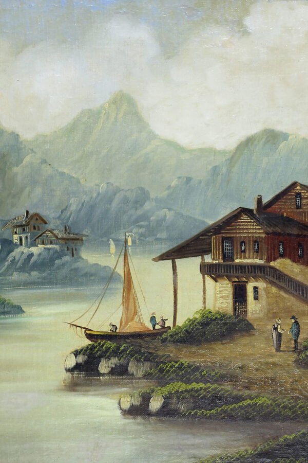 Paysage montagne et lac suisse