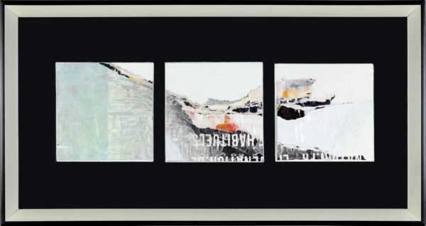 Triptyque abstrait aux couleurs douces