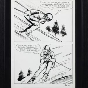 Planche originale BD skieur