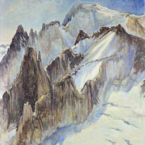 Peinture montagne Mont Blanc A. VALERE