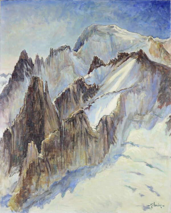 Peinture montagne Mont Blanc A. VALERE
