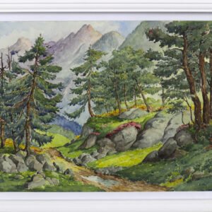 Aquarelle forêt en Oisans