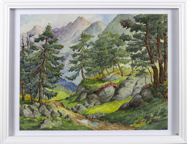 Aquarelle forêt en Oisans