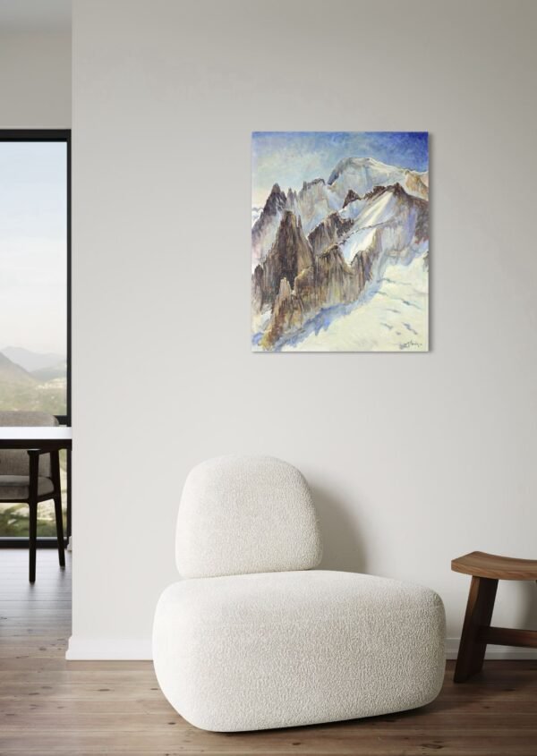 Peinture montagne Mont Blanc A. VALERE