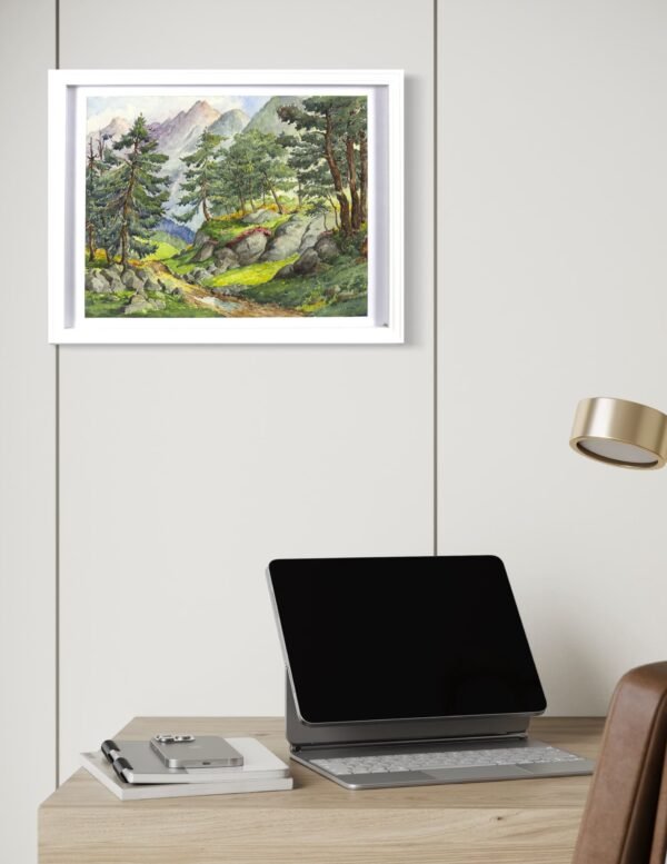 Aquarelle forêt en Oisans