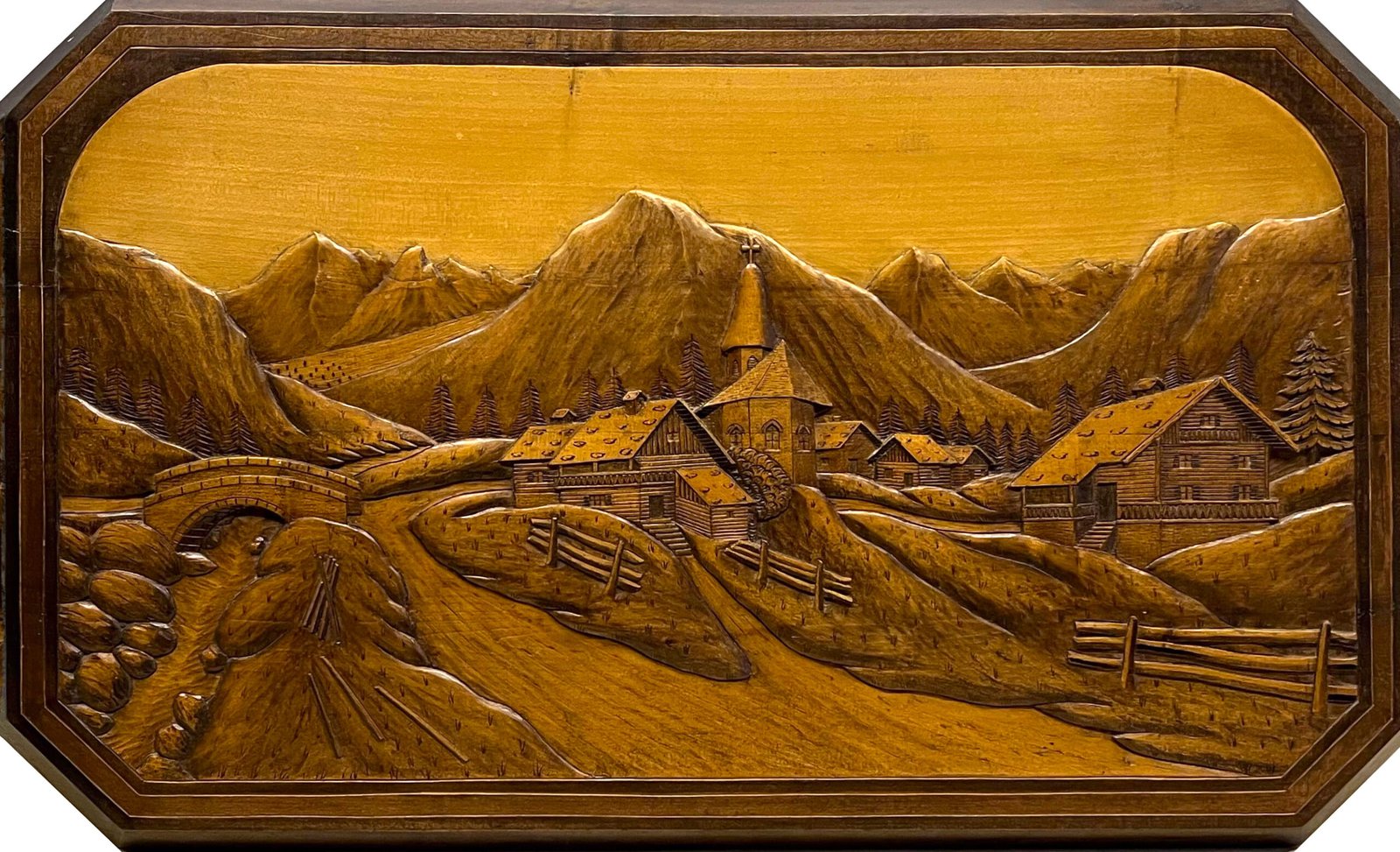 Tableau sculpté Village de Haute Savoie