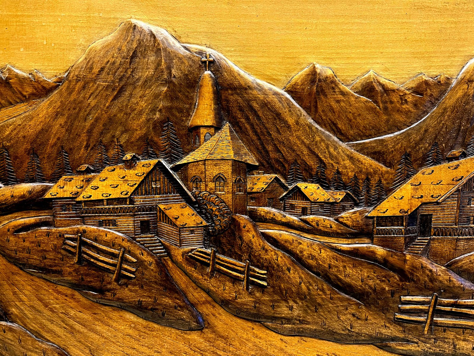 Tableau sculpté Village de Haute Savoie – Image 2