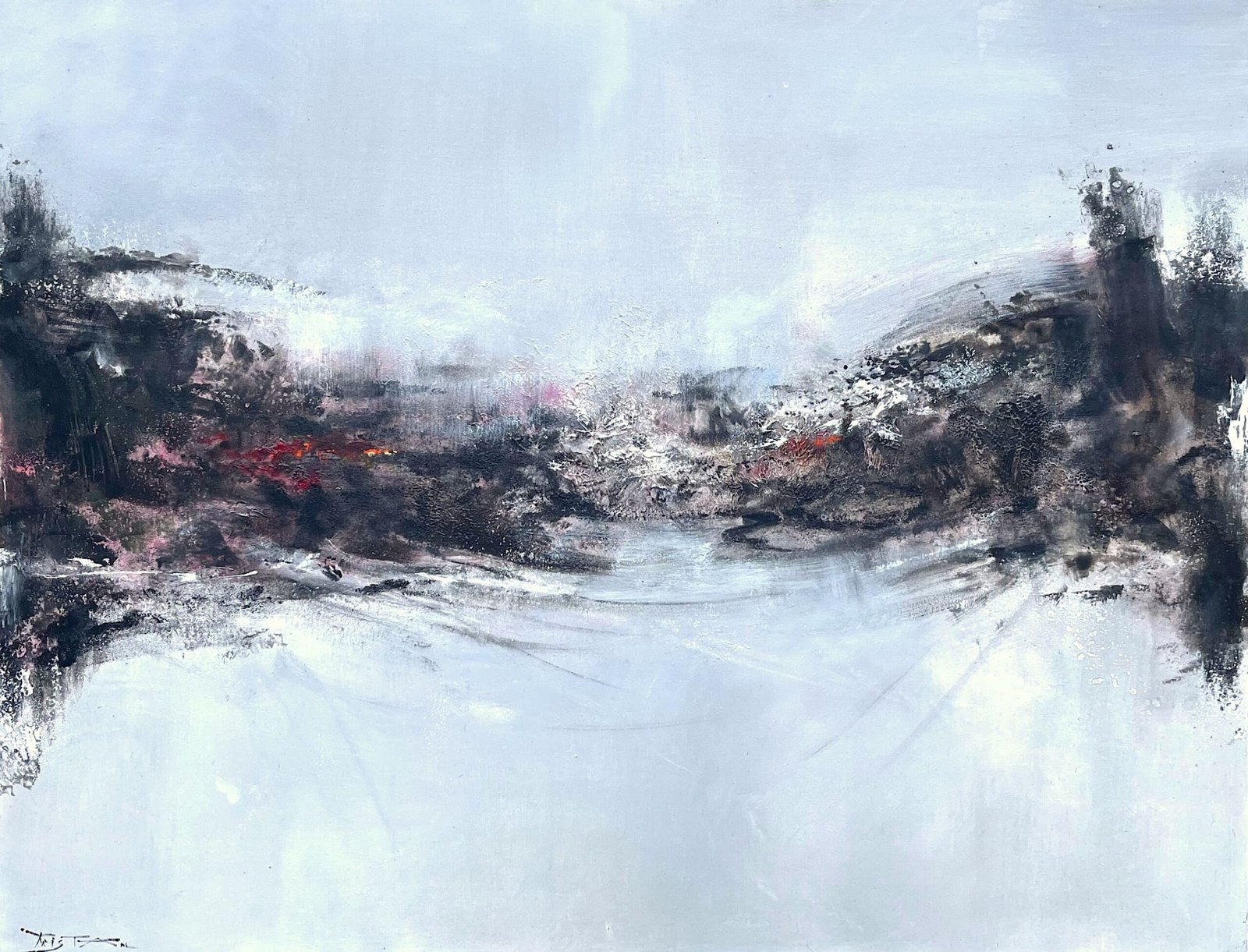 Paysage abstrait aux teintes douces